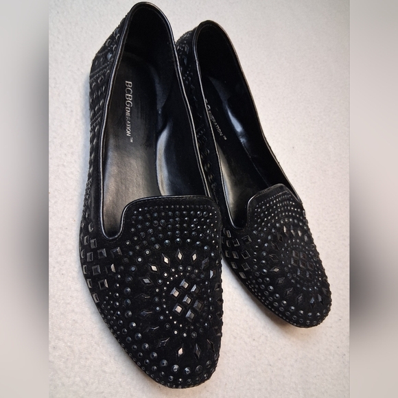 BCBGeneration Shoes - BCBGeneration Black Embellished Flats